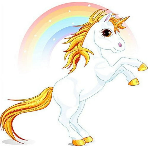 Whimsical Practicality's Unicorn and Rainbow Edible Icing Image Cake Topper-8 inch Round or Larger