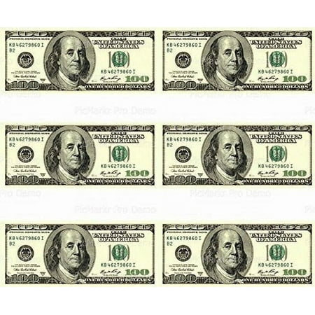 Whimsical Practicality's 100 Dollar Bill-Designer Strips-Edible Icing Image Cake Border Strips-3-2.5"x10.5" Strips