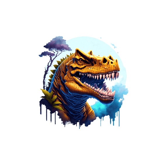 Whimsical Practicality's Angry T-Rex Dinosaur Edible Icing Image Cake Topper-8 inch Round or Larger
