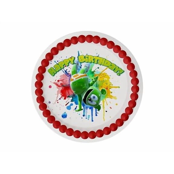 Gummibr Gummy Bear Break Dancing Edible Cake Topper (3 Inch Cookie Rounds 6 Per Sheet)