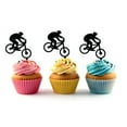 thumbnail image 1 of Whimsical Practicality's BMX Mountain Bike Set Acrylic Cupcake Toppers 12 pcs (Black), 1 of 1