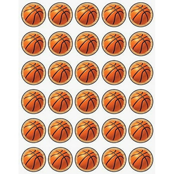 Whimsical Practicalitys Basketball Edible Icing Image Cupcake Toppers on Wafer Sheet-30 per sheet-1.5 inch Round or Larger