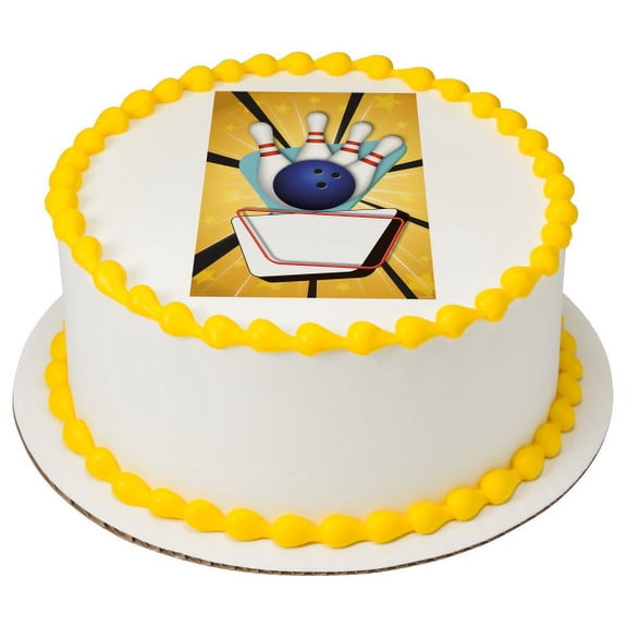 Whimsical Practicality's Bowling Edible Icing Image Cake Topper-8 inch Round or Larger