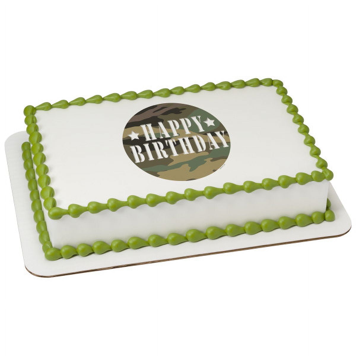 Whimsical Practicality's Camouflage Birthday Edible Icing Image Cake Topper-1/4 Sheet or Larger