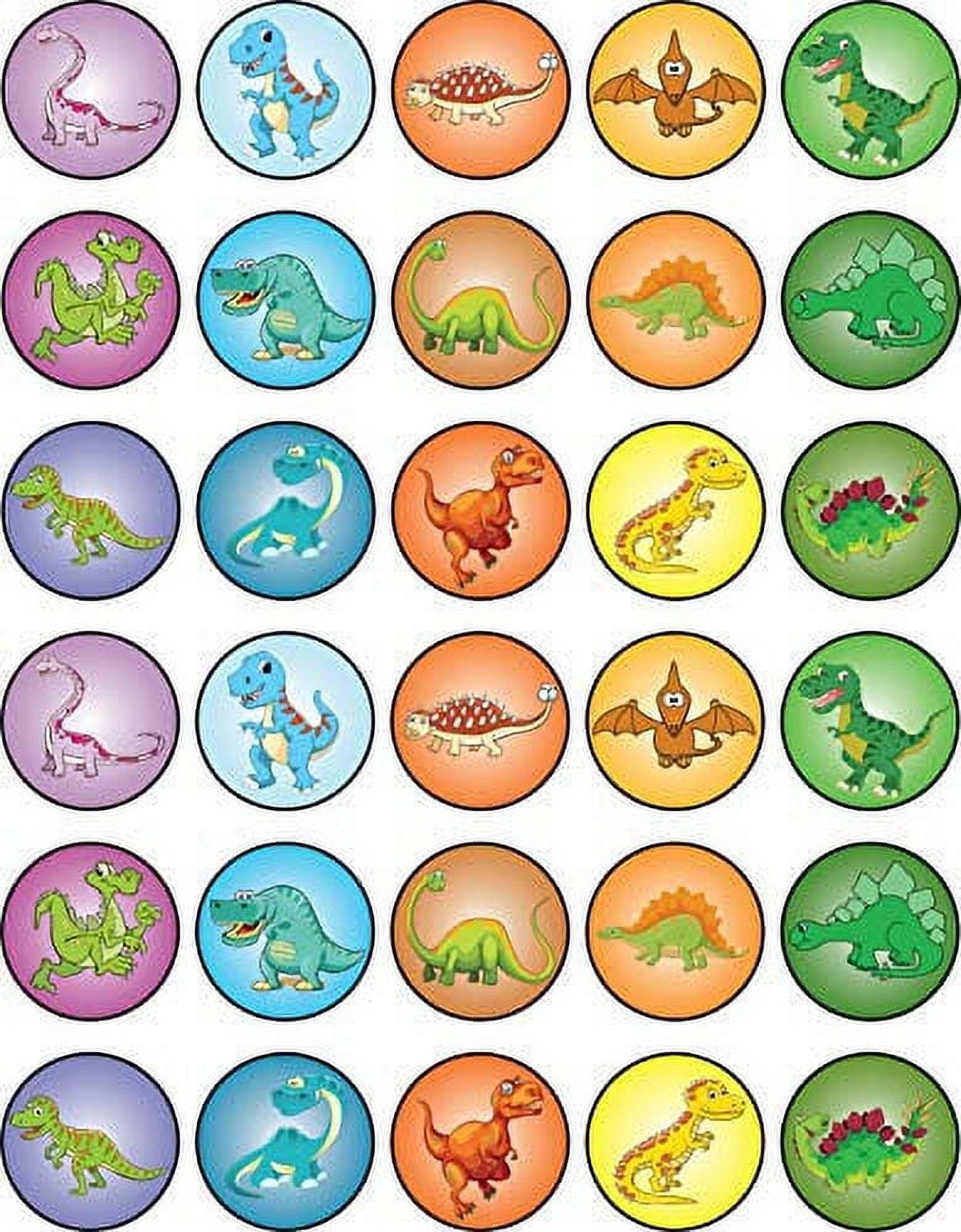 Whimsical Practicality’s Dinosaurs Edible Icing Image Cupcake Toppers ...