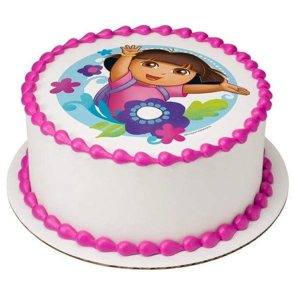 Whimsical Practicality's Dora The Explorer Edible Icing Image Cake Topper-8 inch Round or Larger