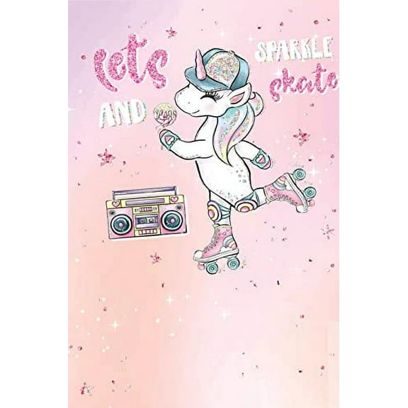 Whimsical Practicality's Lets Sparkle & Skate Edible Icing Image Cake Topper-1/4 Sheet or Larger