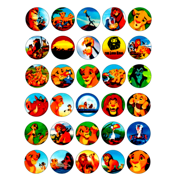 Whimsical Practicality's Lion King Edible Wafer Paper 1.5" Cupcake Toppers-30 count