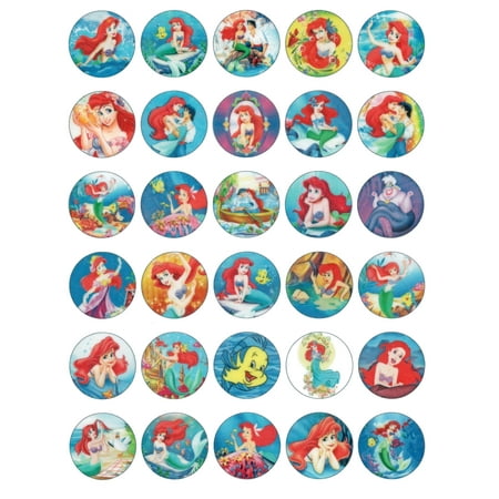 Whimsical Practicality's Little Mermaid Edible Wafer Paper 1.5" Cupcake Toppers-30 count