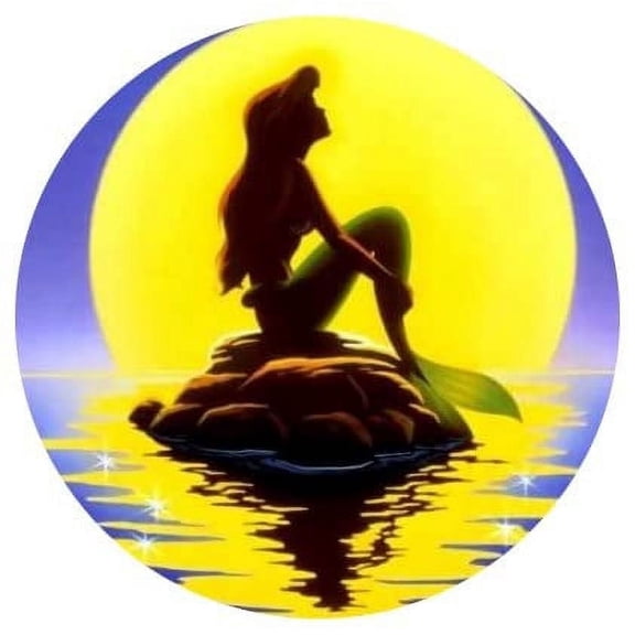 Whimsical Practicality's Mermaid Silhouette Edible Icing Image Cake Topper-1/4 Sheet or Larger
