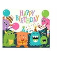 thumbnail image 1 of Whimsical Practicality's Monsters Birthday Edible Icing Image Cake Topper-1/4 Sheet or Larger, 1 of 1