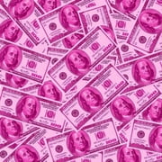 Whimsical Practicality's Pink Money Collage Edible Icing Image Cake Topper-1/4 Sheet or Larger