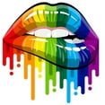 thumbnail image 1 of Whimsical Practicality's Rainbow Lips Edible Icing Image Cake Topper-1/4 Sheet or Larger, 1 of 1