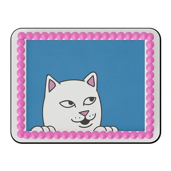 Whimsical Practicality's Rip N Dip Lord Nermal Peeking Edible Icing Image Cake Topper (3" Round (6 per sheet))