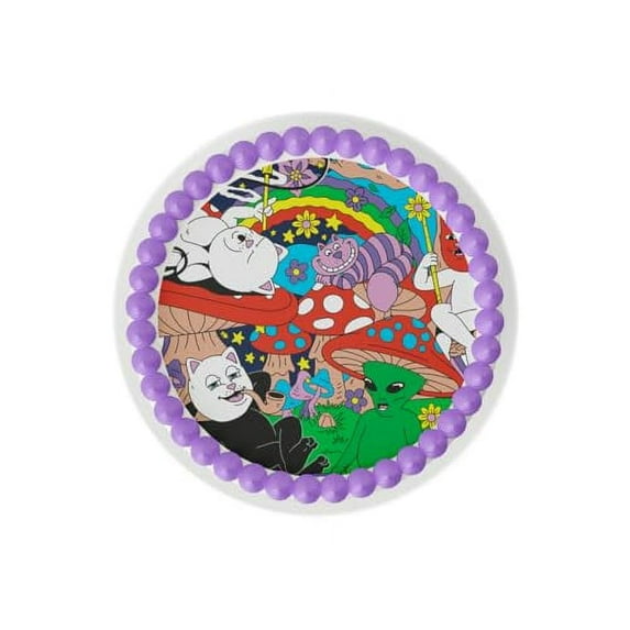 Whimsical Practicality's Rip N Dip Lord Nermal in Wonderland Edible Icing Image Cake Topper (6" Round)