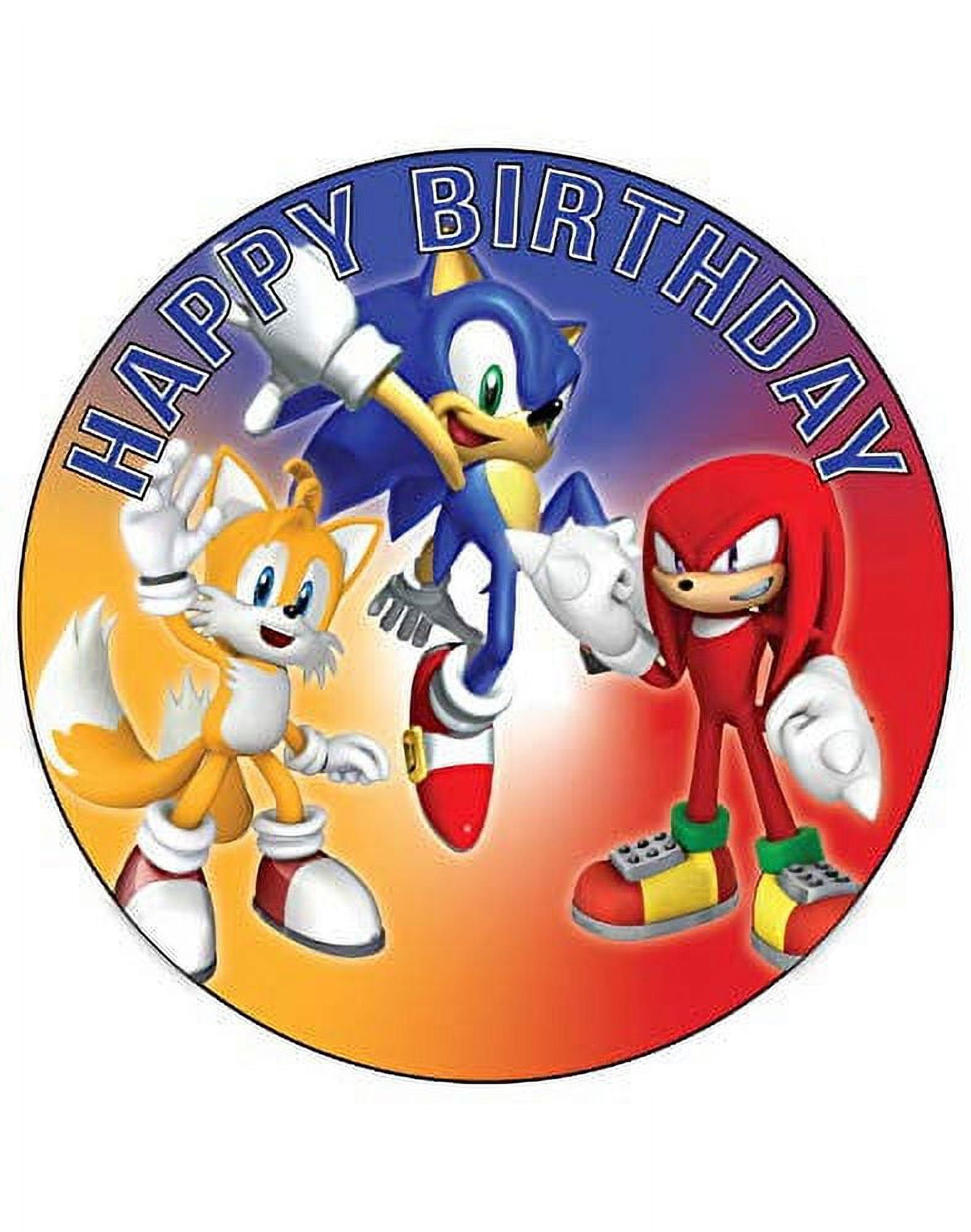 Whimsical Practicality's Sonic 2 Themed Birthday Party Collection Edible Cake Image- 8 Inch Round or Larger