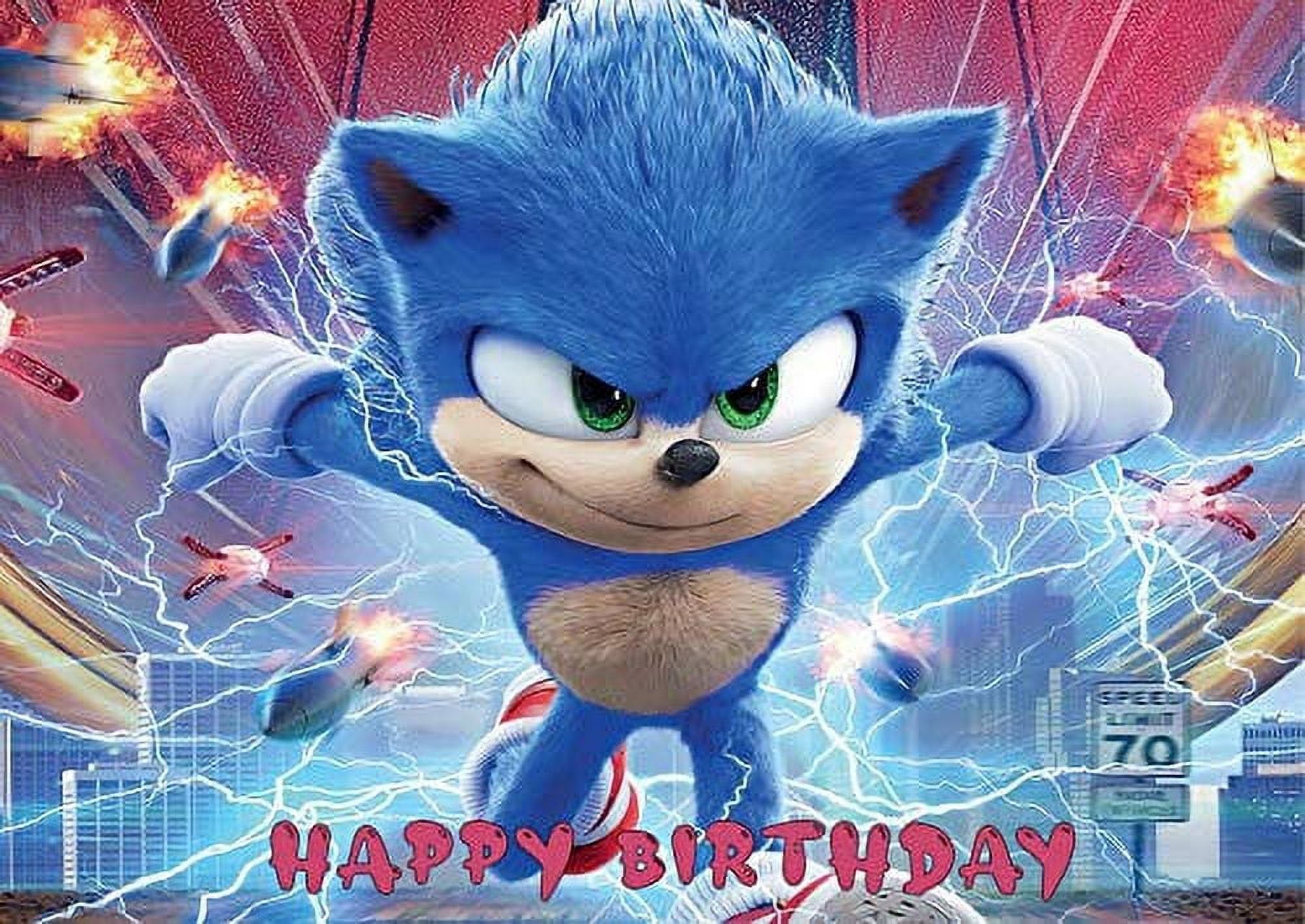 Whimsical Practicality's Sonic Edible Icing Image Cake Topper-1/4 Sheet or Larger