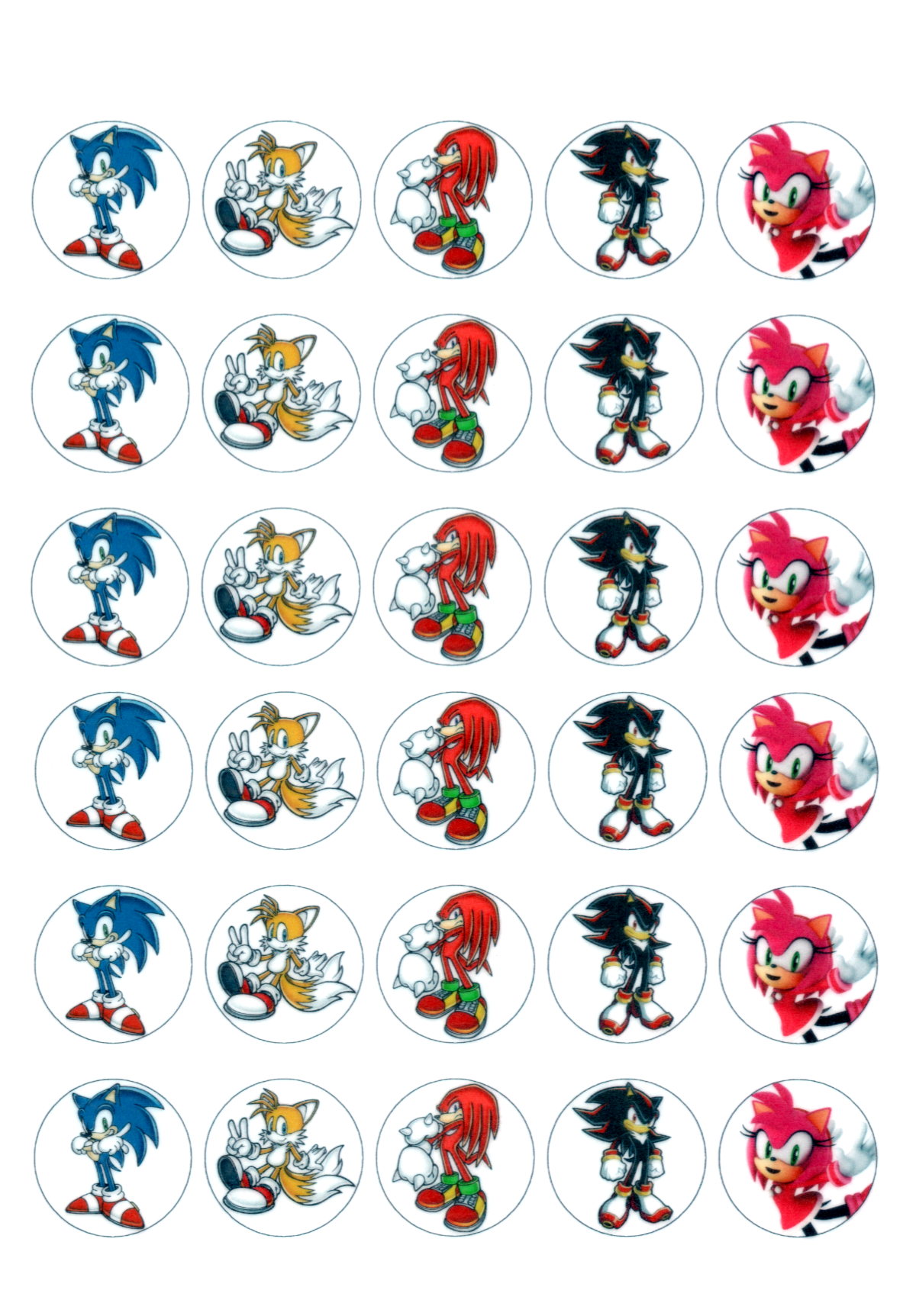 Whimsical Practicality's Sonic Edible Wafer Paper 1.5" Cupcake Toppers-30 count