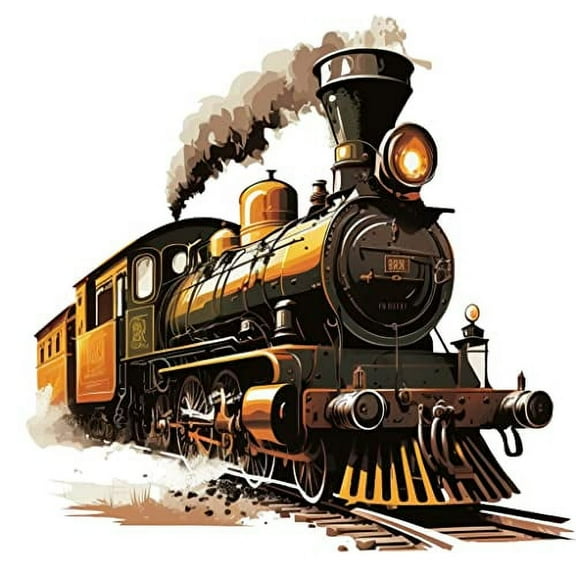 Whimsical Practicality's Steam Train #2 Edible Icing Image Cake Topper-6 Inch Round or Larger