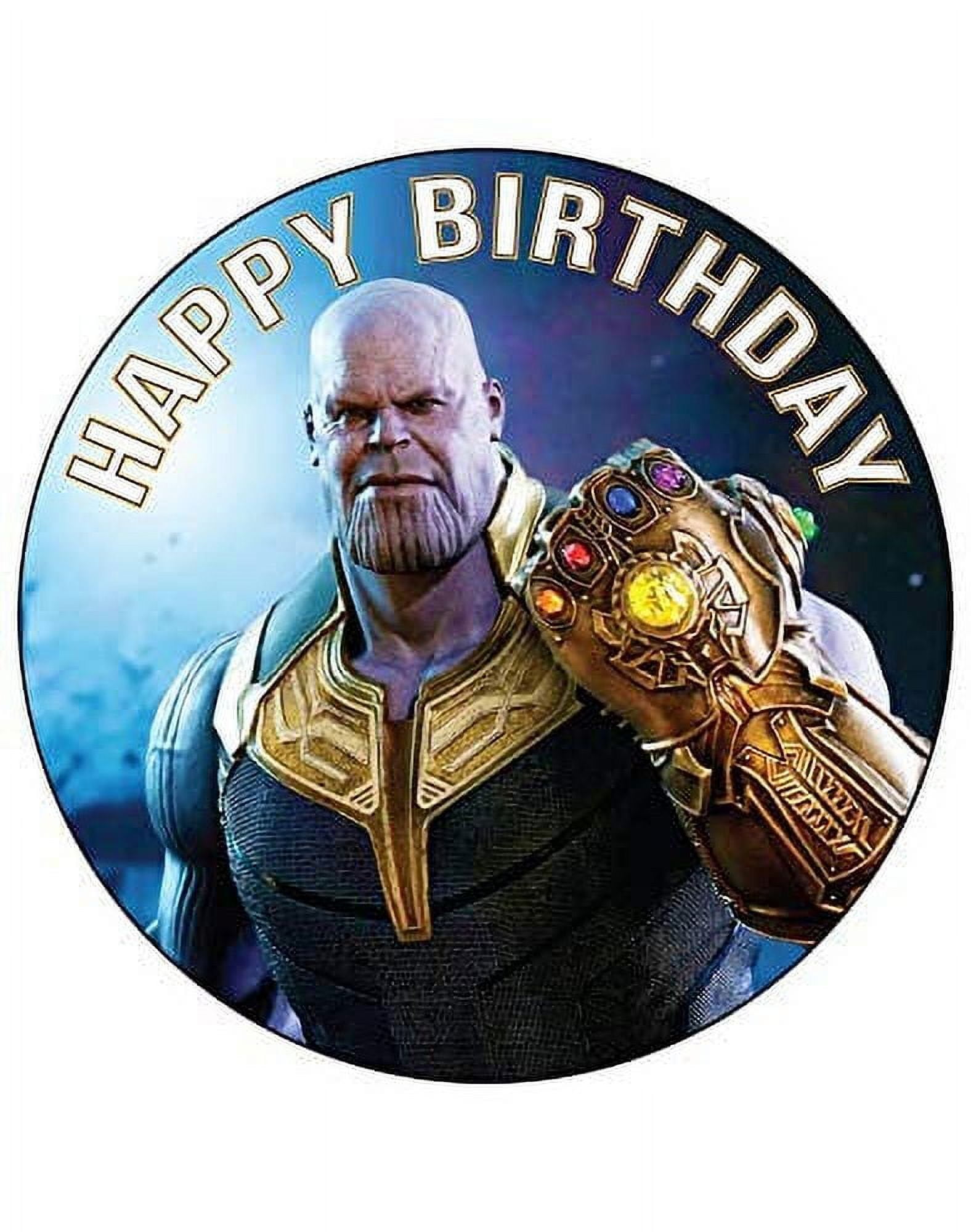 Whimsical Practicality’s Thanos Happy Birthday Edible Icing Image Cake