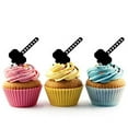 thumbnail image 1 of Whimsical Practicality's Thor's Hammer Mjolnir Silhouette Acrylic Cupcake Toppers 12 pcs, 1 of 1