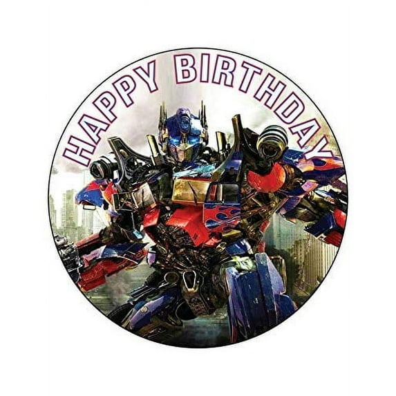 Whimsical Practicality's Transformers Edible Icing Image Cake Topper-8 inch Round or Larger