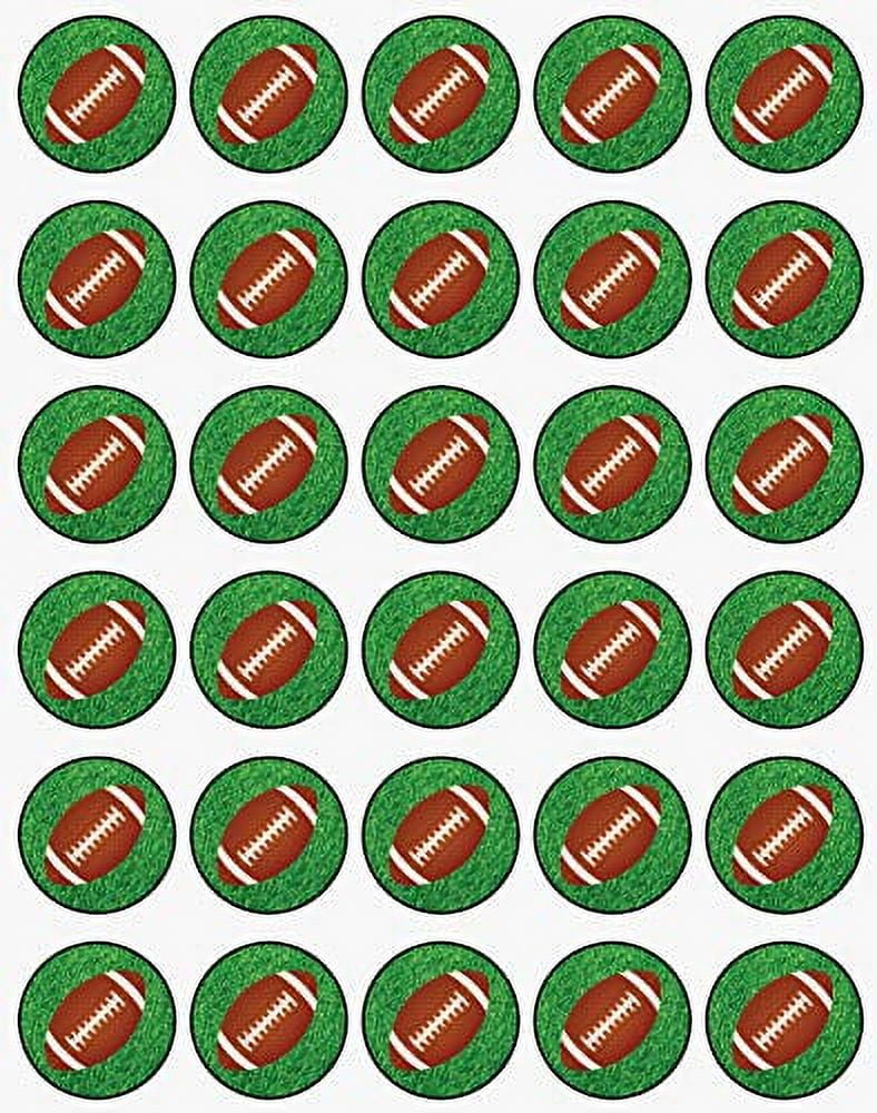 Whimsical Practicalitys Uncut Football Edible Icing Image Cupcake Toppers on Wafer Sheet-30 per sheet-1.5 inch Round or Larger