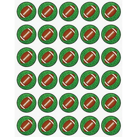 Whimsical Practicality’s Uncut Football Edible Icing Image Cupcake Toppers on Wafer Sheet-30 per sheet-1.5 inch Round or Larger