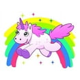 thumbnail image 1 of Whimsical Practicality's Unicorn & Rainbow Edible Icing Image Cake Topper-8 inch Round or Larger, 1 of 1