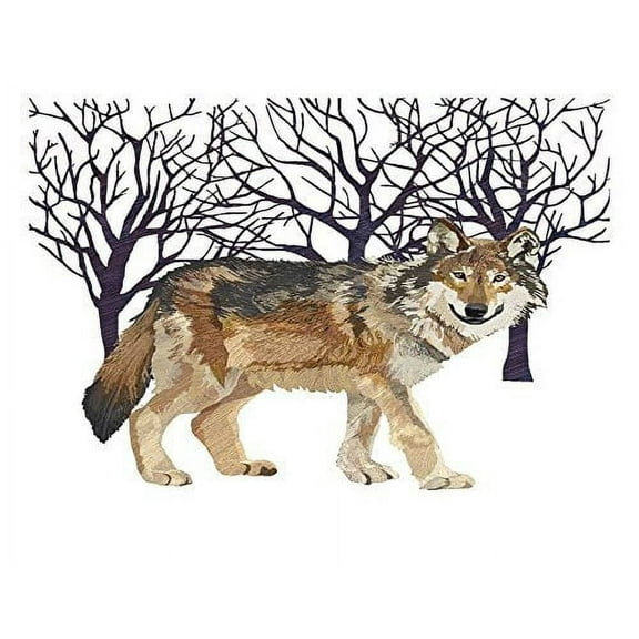 Whimsical Practicality's Winter Solstice Wolf Edible Icing Image Cake Topper-1/4 Sheet or Larger