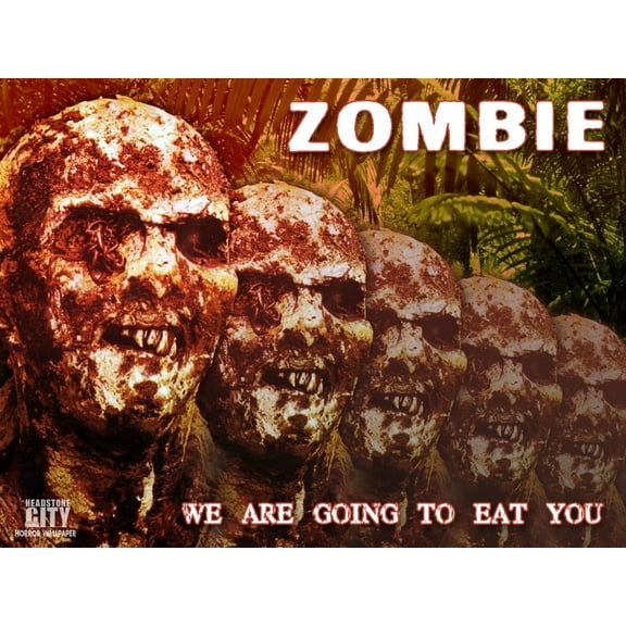 Whimsical Practicality's Zombie Collage Edible Icing Image Cake Topper-1/4 Sheet or Larger