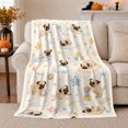 thumbnail image 1 of Whimsical Pug Puppies Clouds Stars Playful, Playful Pet Portrait Pattern, Warm Flannel Blanket for Living Room and Bedroom, Dog Lovers Just Because Gift, Pet Lover Home Decor, 1 of 9