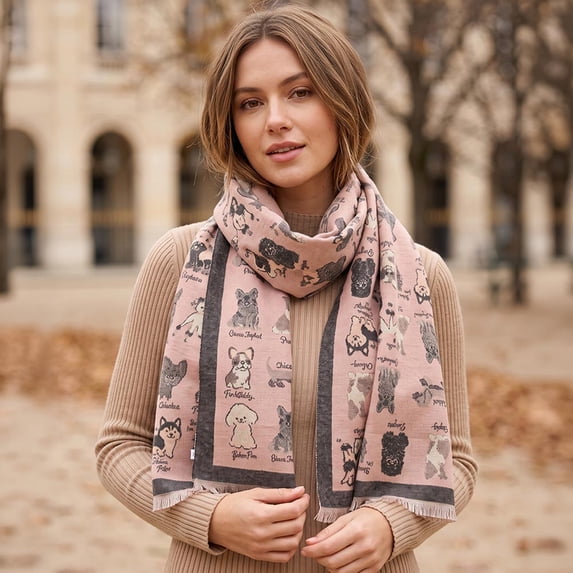 Whimsical Puppy Pattern Print Scarf - Walmart.com