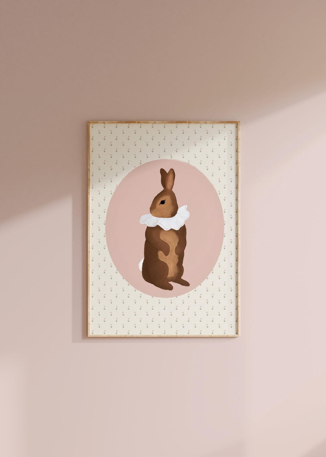 Whimsical Rabbit Illustration Bunny Little Cottagecore With Flowers ...
