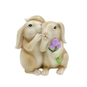 Whimsical Rabbits Ornaments,Funny Garden Whisper Bunny Statues, Spring Easter Day Rabbits Sculptures Art,Cute Bunny Figurines Decor for Indoor Outdoor, Garden Bunny Figurine, Lawn Animal Decoration
