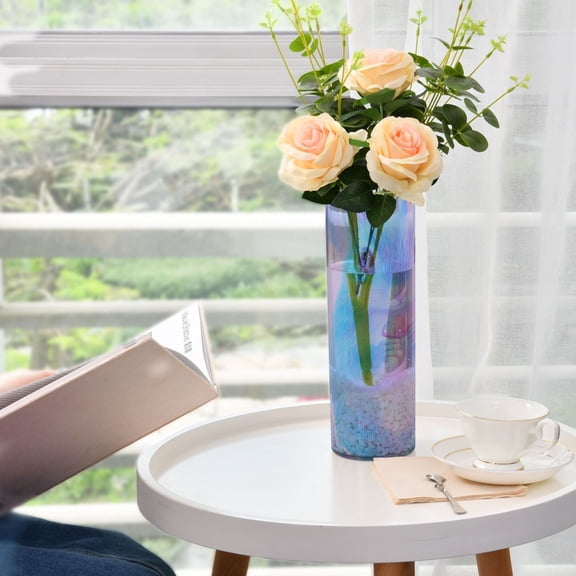 Whimsical Rabbits Plastic Vase 11.8'' x 3.9'' Transparent Non Breakable Decorative for Family