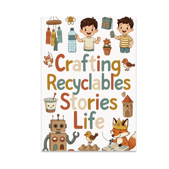 Whimsical Recycling Art - DIY Crafting Enthusiast - 13x19 Poster Print
