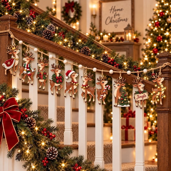Whimsical Reindeer Garland for Christmas Decor