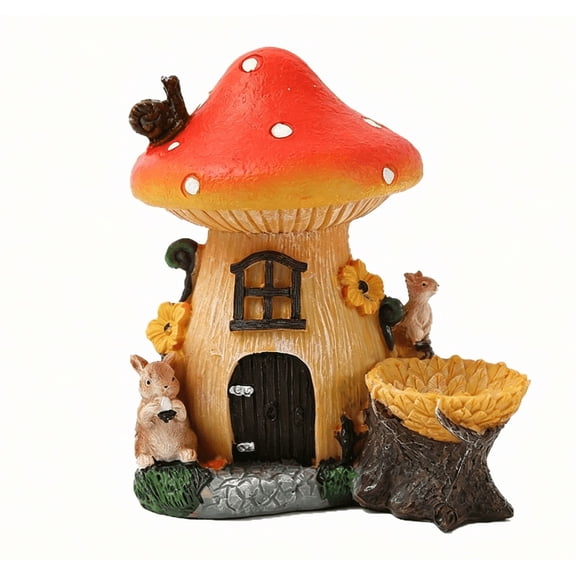 Whimsical Resin House Figurine, Modern Cottage Decor, Storybook Miniature Display for Bookshelf Desk Shelf, Hand-Finished Cute Tiny Home Accent