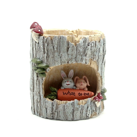 Whimsical Resin Planters for Creative Home Decor - Fun Cartoon Design with Miniature Landscape and Multiple Succulents