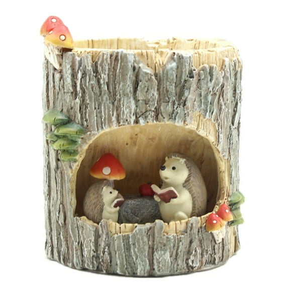 Whimsical Resin Planters for Creative Home Decor - Fun Cartoon Design with Miniature Landscape and Multiple Succulents