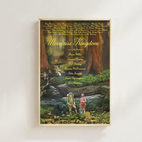 Whimsical Scouting Island Camp Beach Wes Anderson Visual Wall Art, Unframed Poster