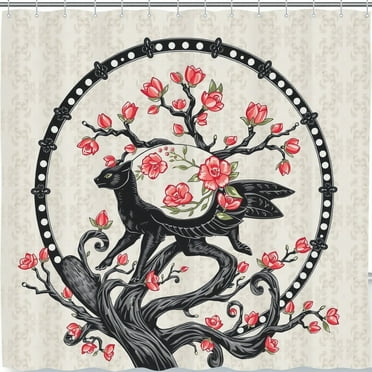 Whimsical Shower Curtain with Floral Design - Unique Home Decor