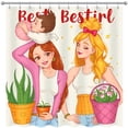 thumbnail image 1 of Whimsical Shower Curtain with Stylish Friends Vibrant Hair Succulents & Flowers - Cheerful Cartoon Design, 1 of 5