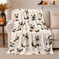 thumbnail image 1 of Whimsical Siamese Cat Pattern, Playful Pet Portrait Pattern, Warm Flannel Blanket for Living Room and Bedroom, Cat Lovers Just Because Gift, Pet Lover Home Decor, 1 of 9