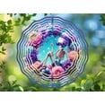 thumbnail image 1 of Whimsical Skeleton Peace Sign 3D Wind Spinner, Colorful Kinetic Stainless Steel Hanging Halloween Decor, 1 of 4