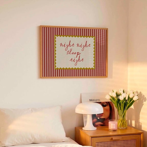 Whimsical Sleep Tight Wall Art: Striped Bedroom Print