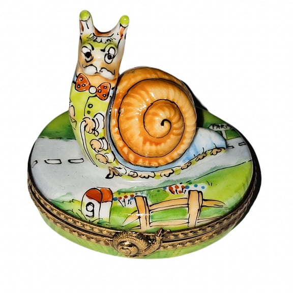 Whimsical Snail Box for Collectors Limoges Box Porcelain Figurine