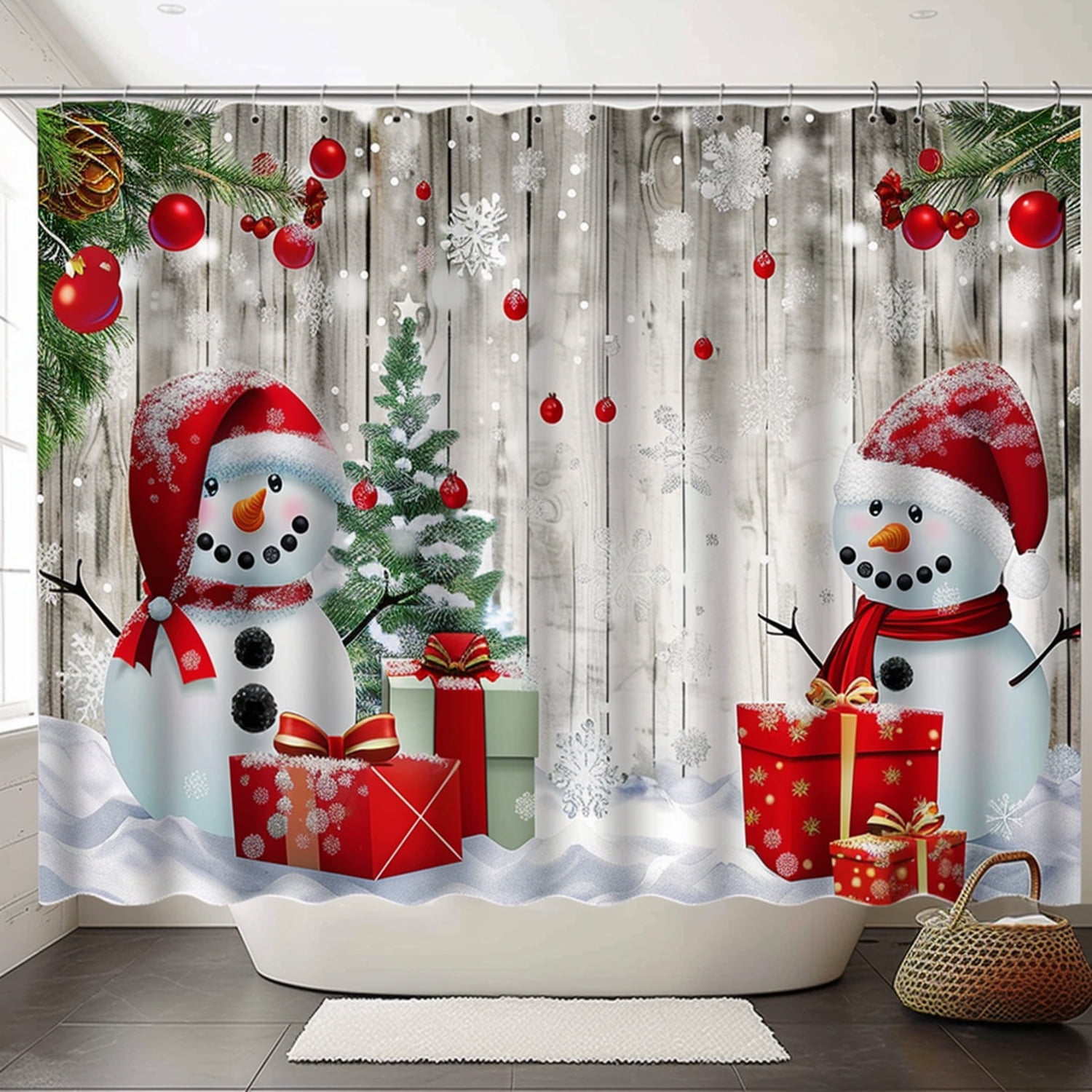 Whimsical Snowman Holiday Bathroom Set with Festive Decor Perfect for Christmas Cheer and Winter