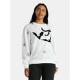 thumbnail image 1 of Halloween Women's Spiders and Bats Print Sweatshirt with Long Sleeves, Sizes XXS-XXL, 1 of 5